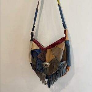 Vintage Fringe Hobo Genuine Leather Crossbody Bag